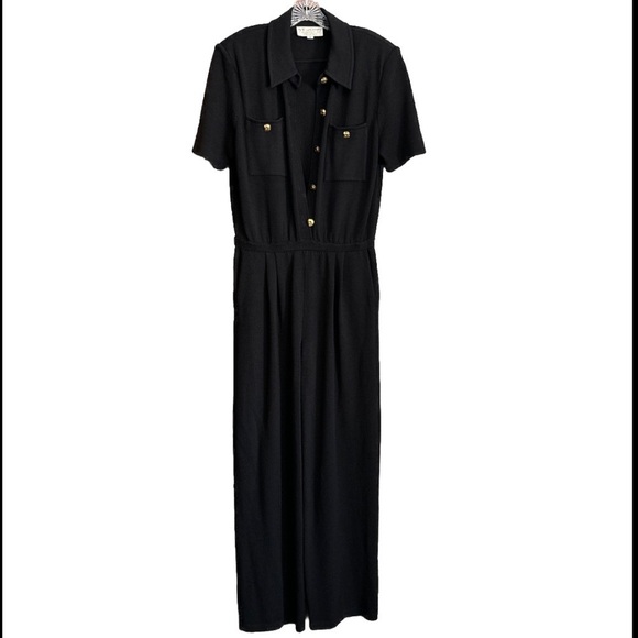 St. John Collection Marie Gray Santana Knit Jumpsuit Size 12 - Picture 1 of 11
